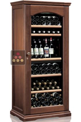 Dual temperature wine cabinet for service and storage