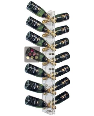 Wall Mounted Bottle Rack in Plexiglass for 28 champagne bottles optional LED lighting SOBRIO My Wine Cabinet