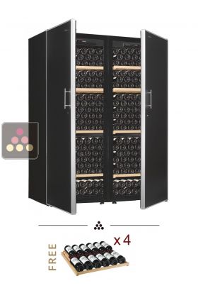 Combination of 2 single temperature wine cabinets - Storage shelves