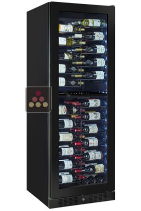 Two temperature wine for service and/or aging cabinet