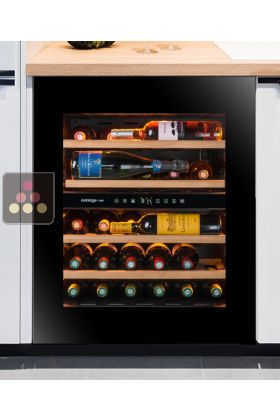 Self ventilated wine cellar with 2 serving temperatures - Push/Pull opening