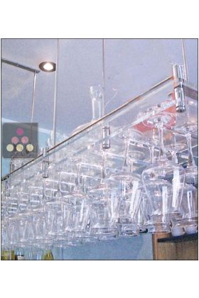 Suspended Glass Holder in Clear Plexiglass - 24 glasses