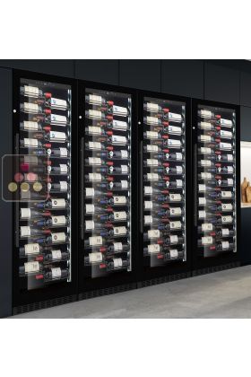 Built-in combination of 4 Single temperature wine service or storage cabinets