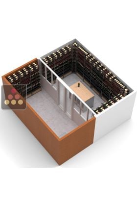 Arrangement of 2387 bottles cellars - Specific manufacturing - Essentiel System - H=208cm