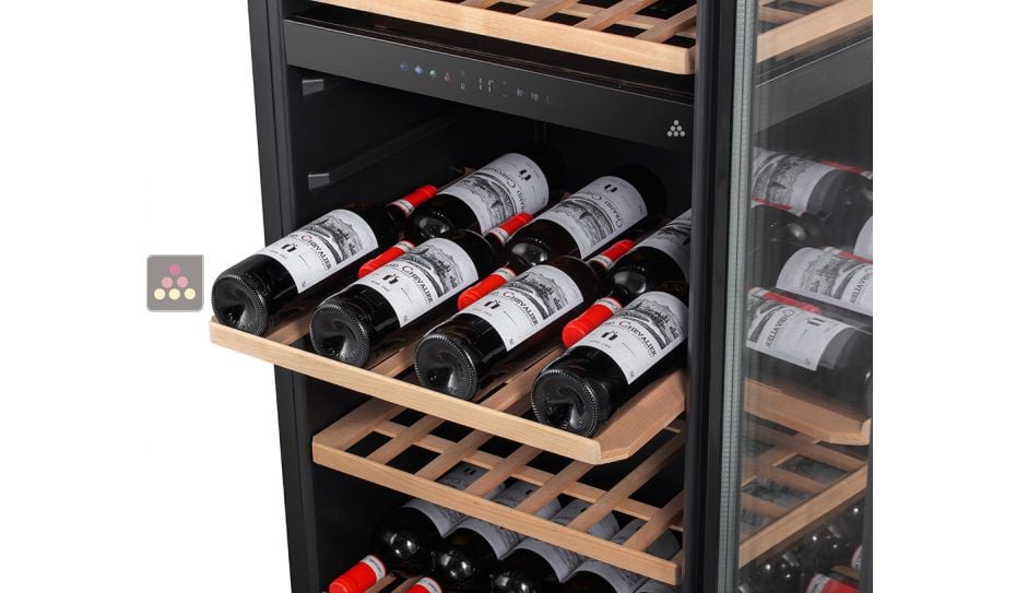 Dual temperature wine service cabinet