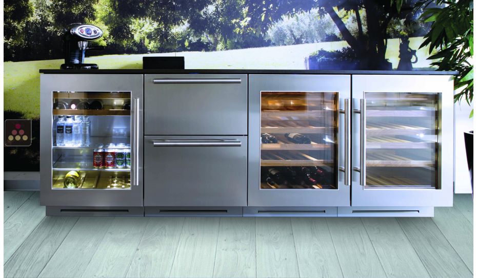 Drawer trimode built-in refrigerator or freezer with with customizable facade pannel