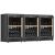 Combination of 3 built-in single temperature wine cabinets for wine storage or service with a sliding shelves for standing bottles