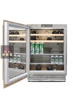 Built-in refrigerator with dressable front - Stainless steel interior - 143L