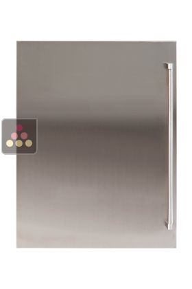 Solid stainless steel door for undercounter refrigerator 