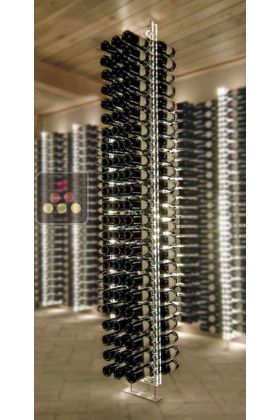 Bottle-holder column with ground/ceiling fixation - Height 270cm - Depth 3 bottles - 144 bottle capacity - Optional LED lighting