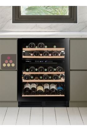 Dual temperature built-in wine cabinet for storage and/or service