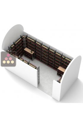 Arrangement of 3872 bottles cellars - Specific manufacturing - Essentiel System - H=220cm