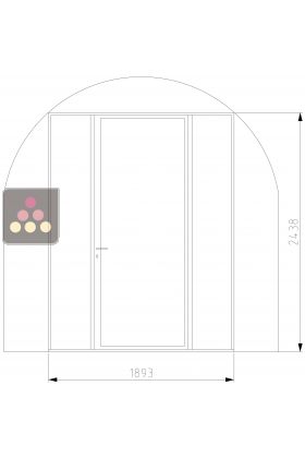 Straight powder-coated steel door Larg 1.89 m * hauteur 2.44 m with an entrance door