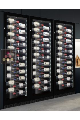 Built-in combination of 3 Single temperature wine service or storage cabinets