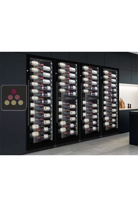 Combination of 2 Single-temperature and 2 dual-temperature wine service or storage cabinets