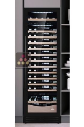 Built-in 3 temperature wine conservation and service cabinet