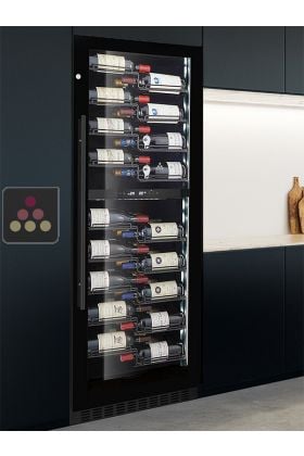 Built-in double temperature wine service or storage cabinet