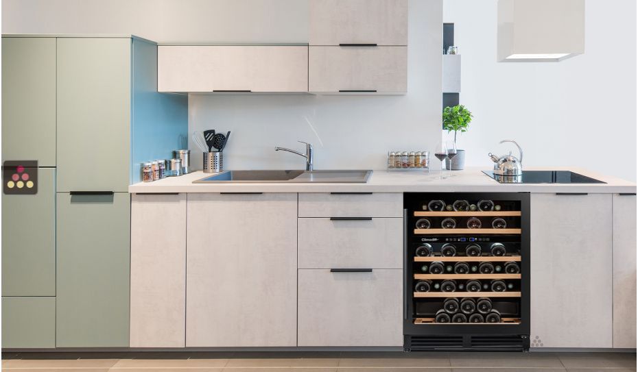 Dual temperature built-in wine cabinet for service