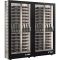 Combination of 2 professional multi-temperature wine display cabinets - 36cm deep - 3 glazed sides - Mixed shelves - Magnetic and interchangeable cover