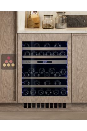 Dual temperature built in wine cabinet for storage and/or service - Push open door and customizable front - Display Model