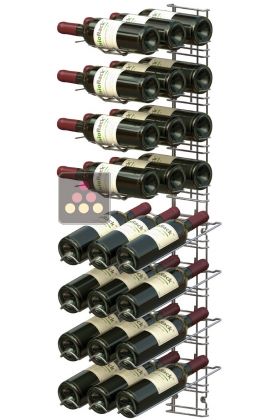 Chromed steel wall rack for 24 x 75cl bottles - Mixed horizontal and inclined bottles - Display Model