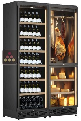 Built-in combination of a multi-temperature wine cabinet, a cheese and cured meat cabinet - Exhibition model