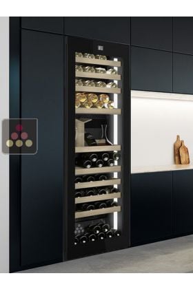 Built-in connected 3 temperature wine cabinet for ageing or service