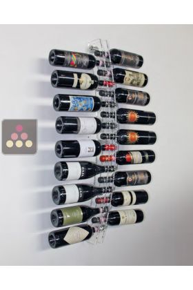 Wall Champagne Rack in Clear Plexiglas for 14 bottles - Horizontal bottles